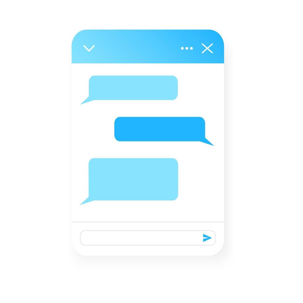 plantilla de ventana de bot de chat. ejemplo de chat de vida con marcos de mensajes. asistente virtual, formulario de conversación de atención al cliente en línea. diseño de aplicaciones de mensajería móvil vector