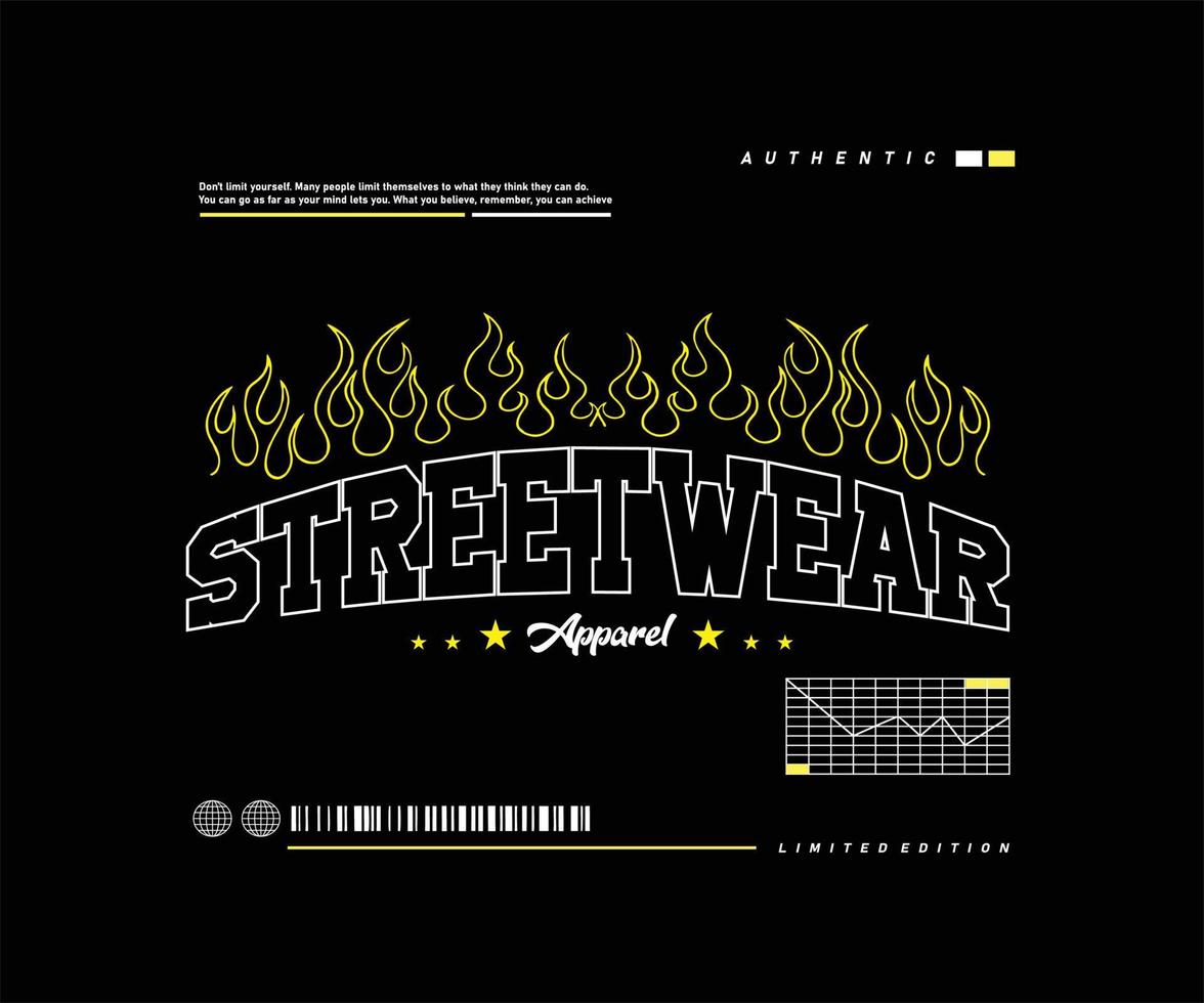 Aesthetic illustration of Streetwear t shirt design, vector graphic, typographic for streetwear and urban style t-shirts design, hoodies, etc.