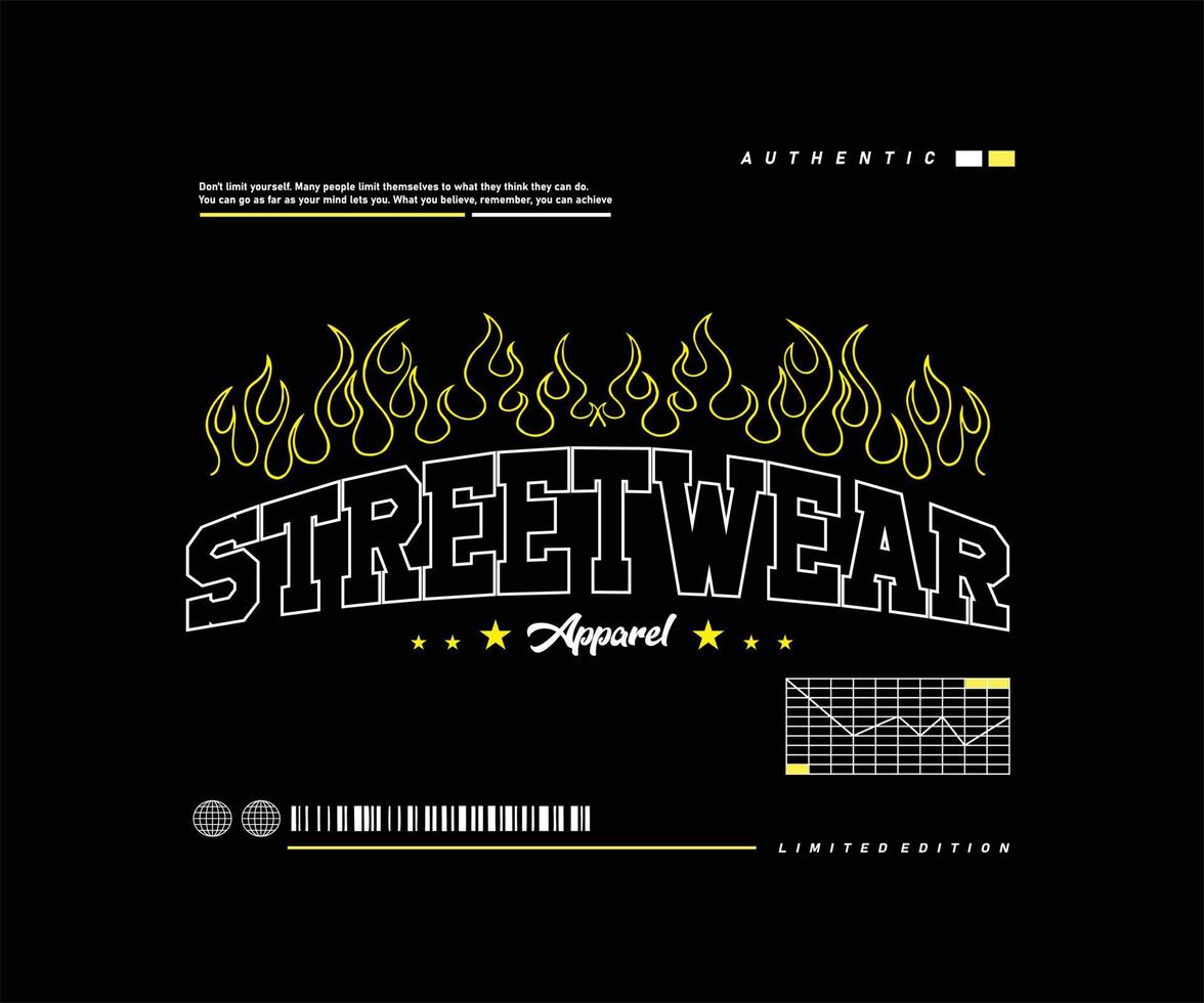 ilustración estética del diseño de camisetas de streetwear, gráfico vectorial, tipográfico para streetwear y diseño de camisetas de estilo urbano, capuchas, etc. vector