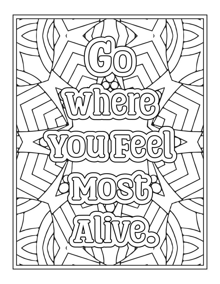 Adventure Quotes coloring book vector