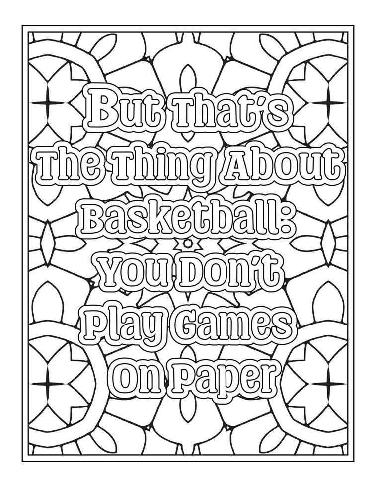 Basketball Quotes coloring book vector