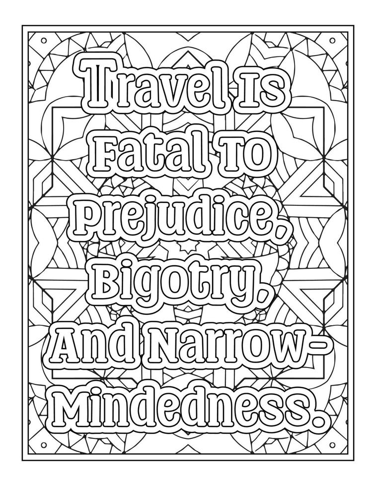 Adventure Quotes coloring book vector