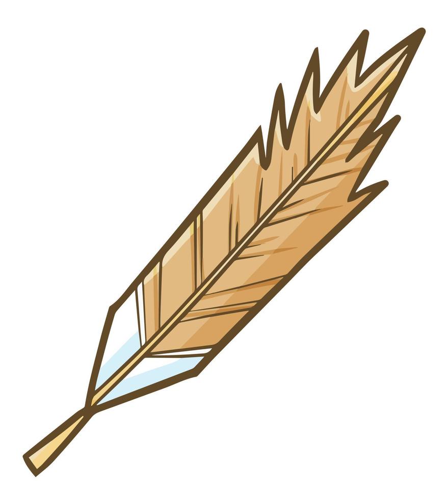 Cute and funny eagle feather in cartoon style vector