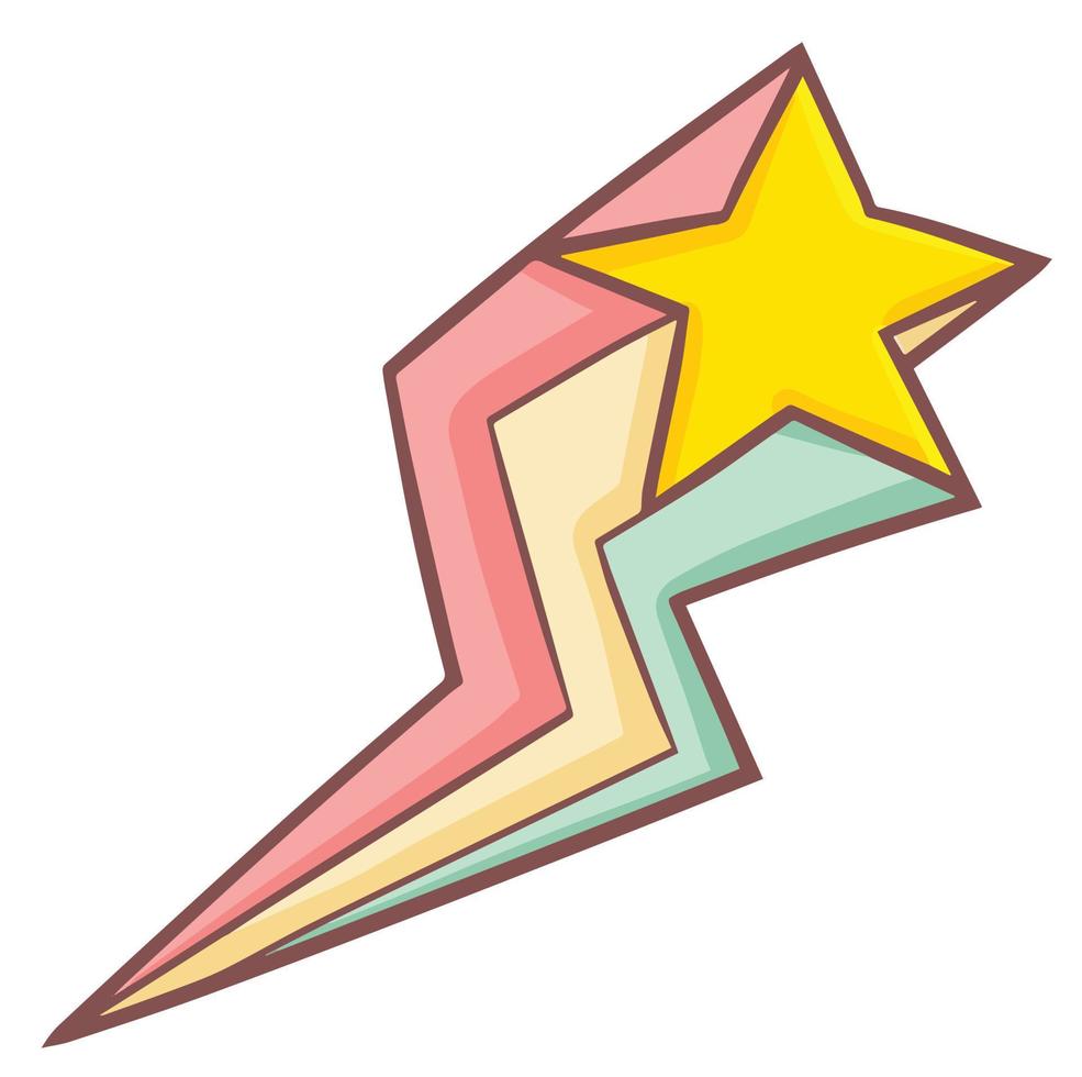 Cute and funny 3d star in retro style vector