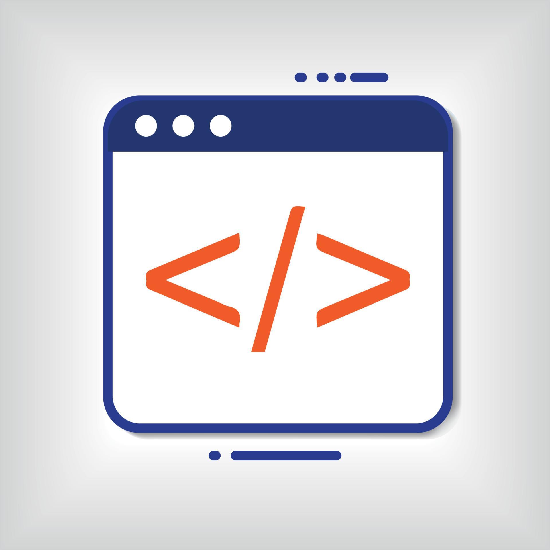 icon code programming thumbnail vector, eps.10 18879473 Vector Art at ...