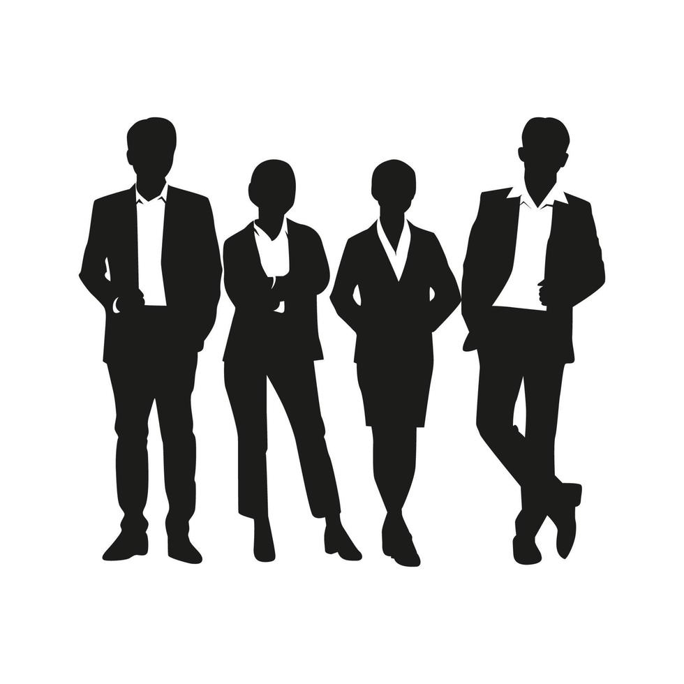 silhouettes in office man and woman style vector