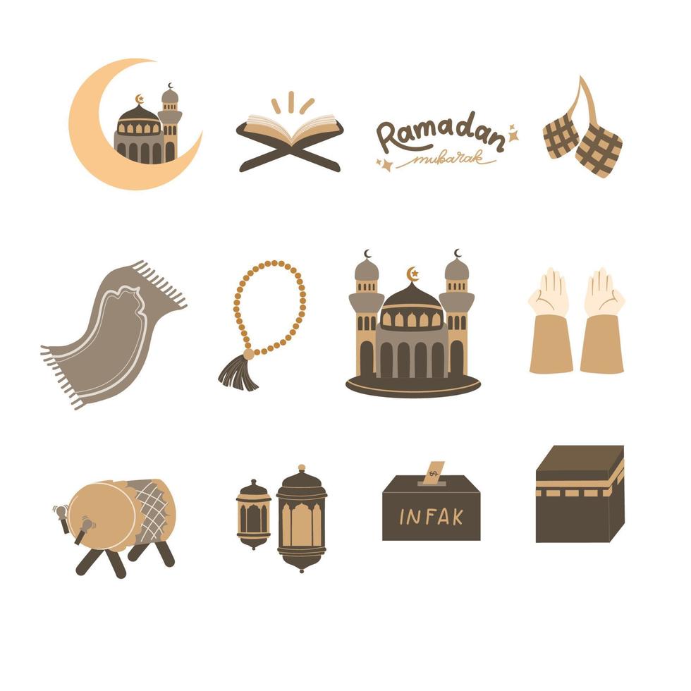 Ramadan doodle set Collection vector