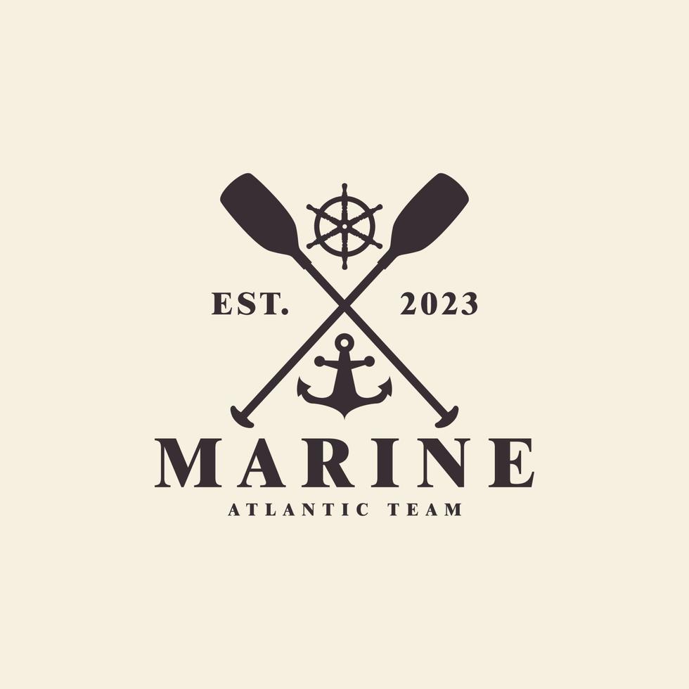 nautical logo with retro style design for brand,company,team,shop,vector design vector