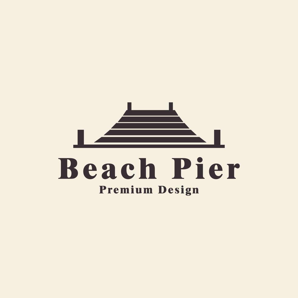 harbor pier retro style icon vector logo design ilustration for company