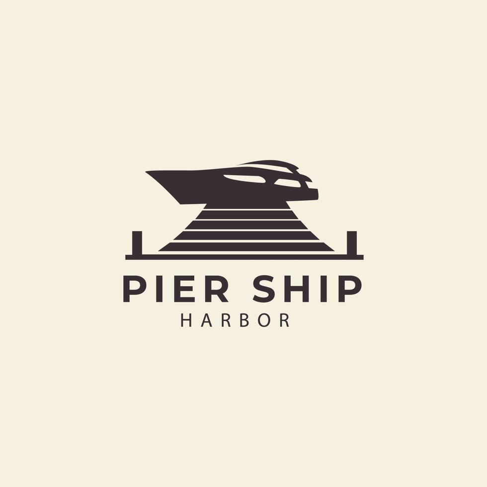 wharf,harbor,ship,hipster logo vector icon symbol illustration design for brand,company,template