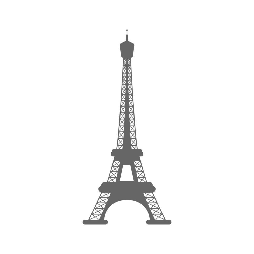 Silhouette icon Eiffel. Vector art illustration.