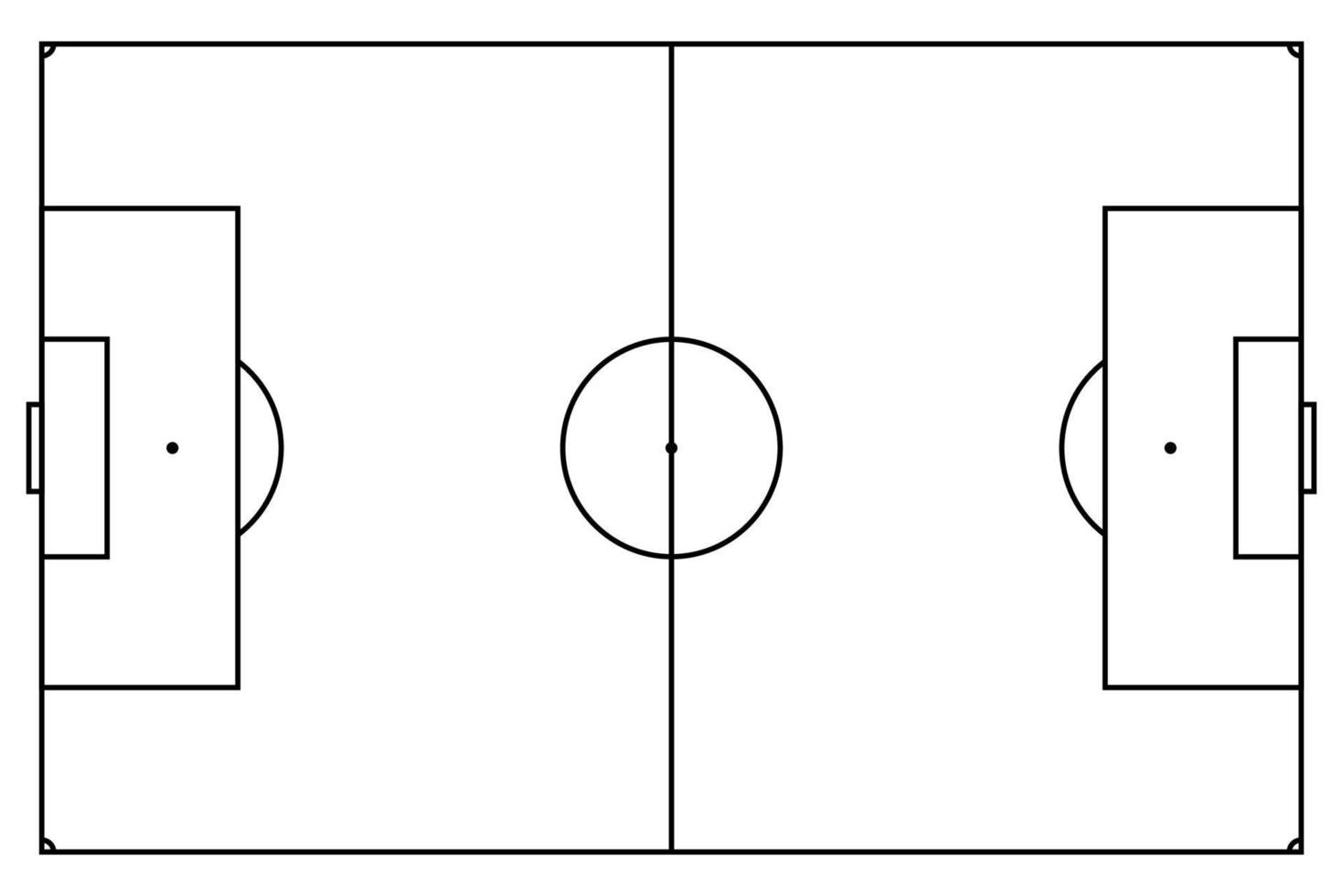 soccer field markings lines. Outline football playground top view. Sports ground for active recreation. Vector