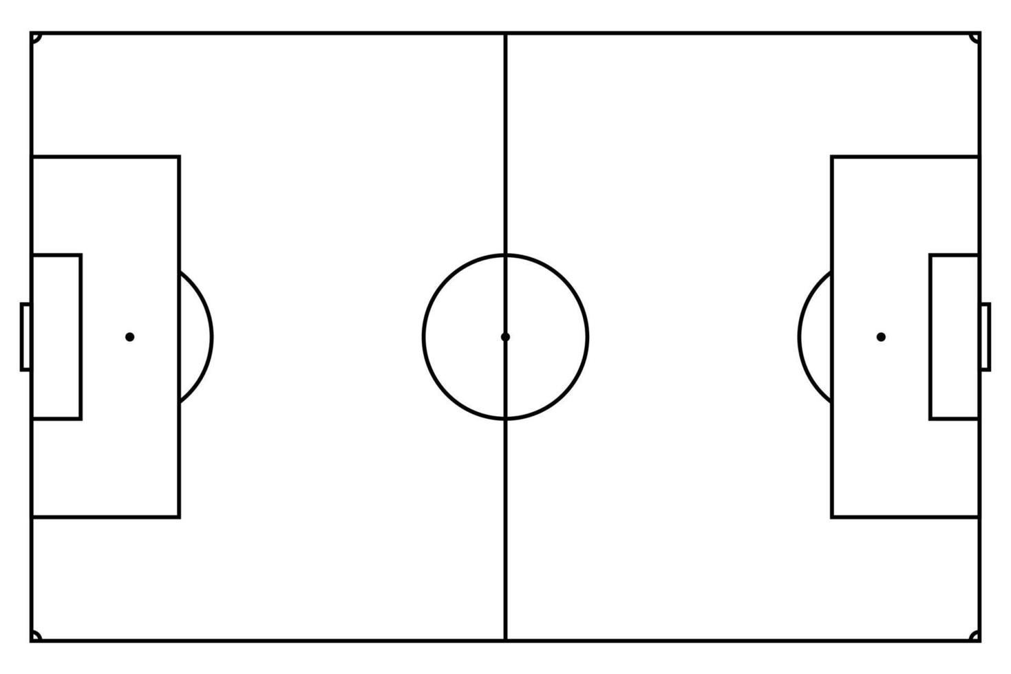 soccer field markings lines. Outline football playground top view. Sports ground for active recreation. Vector