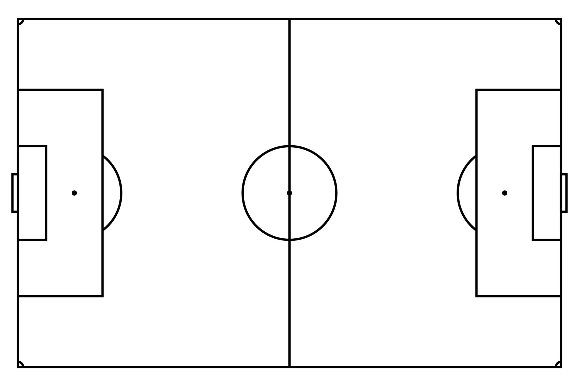 soccer field markings lines. Outline football playground top view
