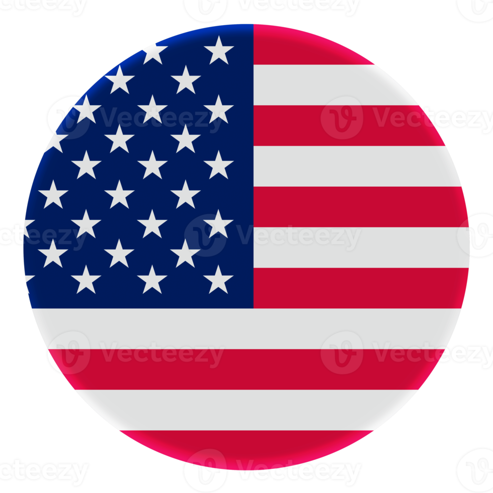 3D Flag of United States of America on avatar circle. png