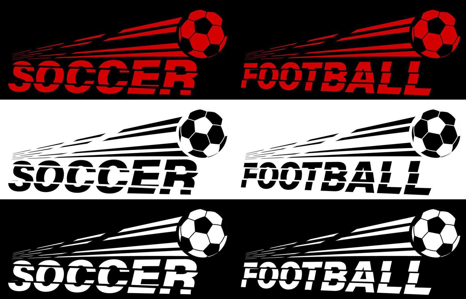 soccer, football lettering broken by flying soccer ball. Sport equipment. Active lifestyle. Vector