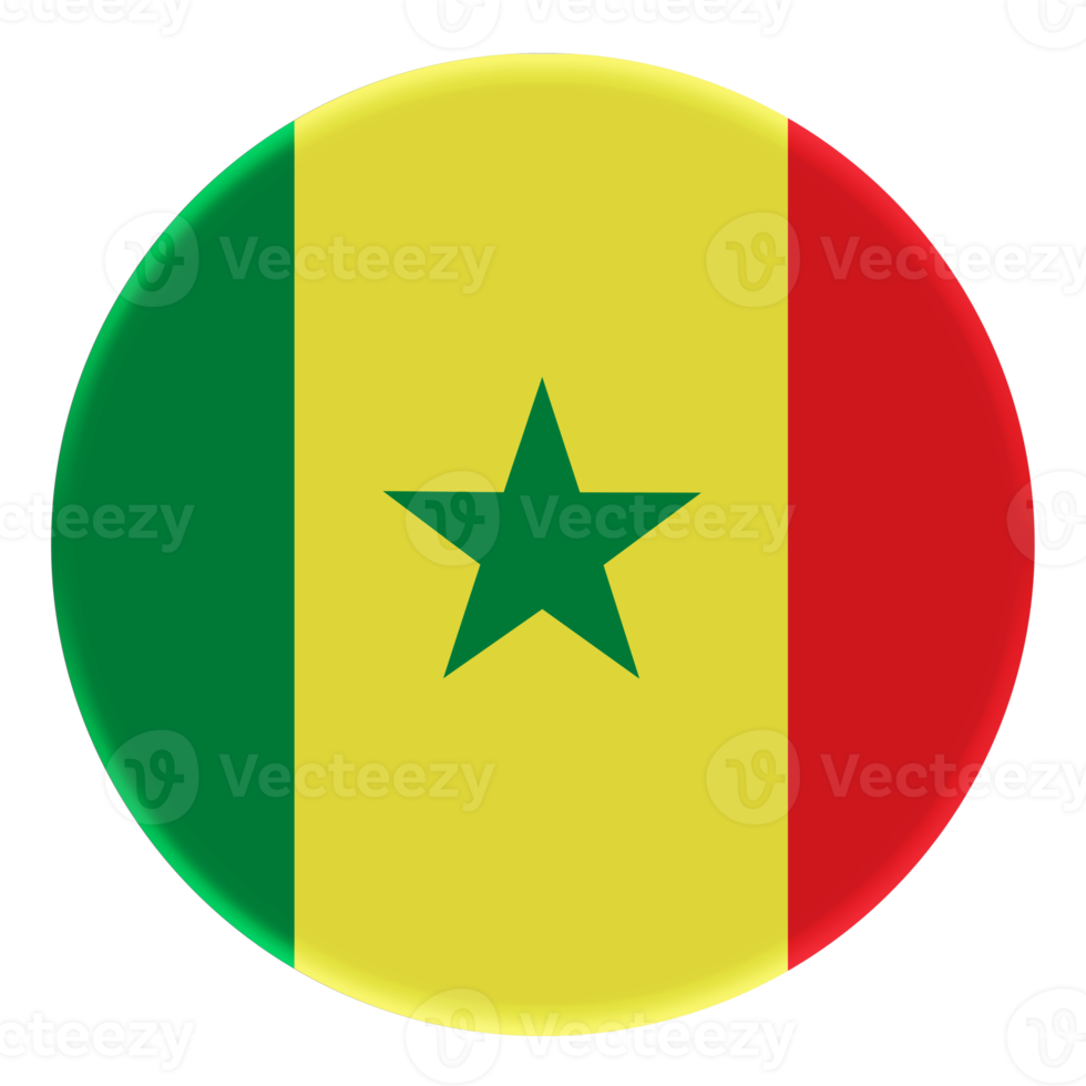 3d flagga av senegal på avatar cirkel. png