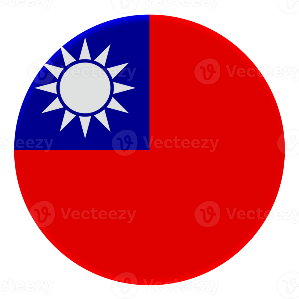 3d flagga av republik av Kina på en avatar cirkel. png