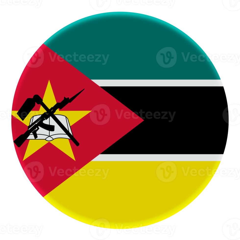 Bandeira 3D de Moçambique em um círculo de avatar. png