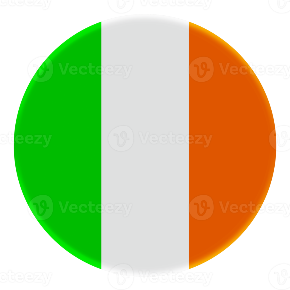 3d bandera de irlanda en el círculo de avatar. png