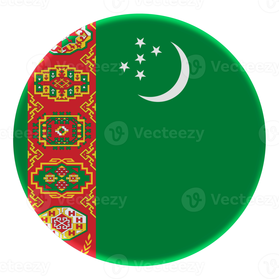 drapeau 3d du turkménistan sur un cercle d'avatar. png