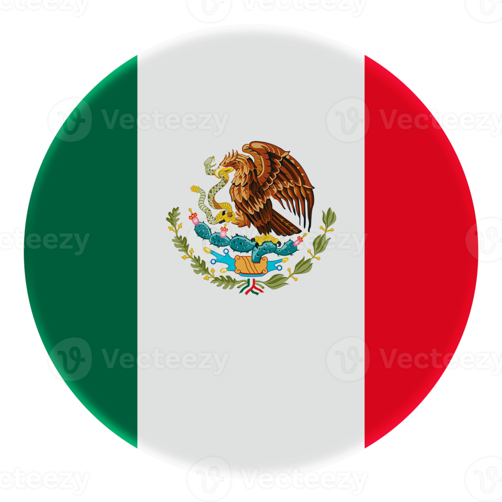 drapeau 3d du mexique sur le cercle d'avatar. png