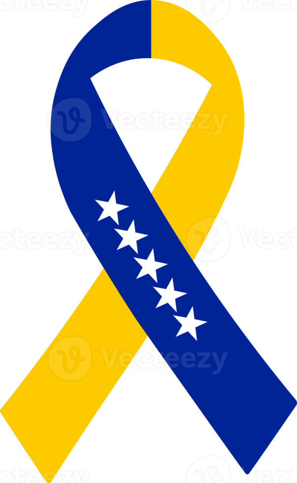 3D Flag of Bosnia and Herzegovina on a fabric ribbon. png