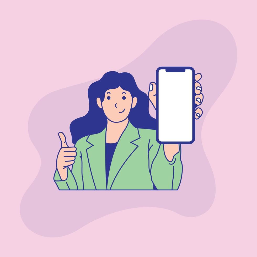 woman with cell phone facing forward vector