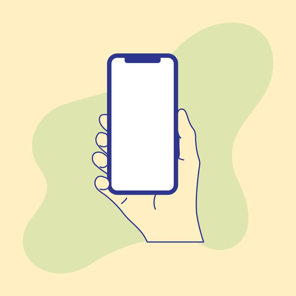 right hand and cell phone vector