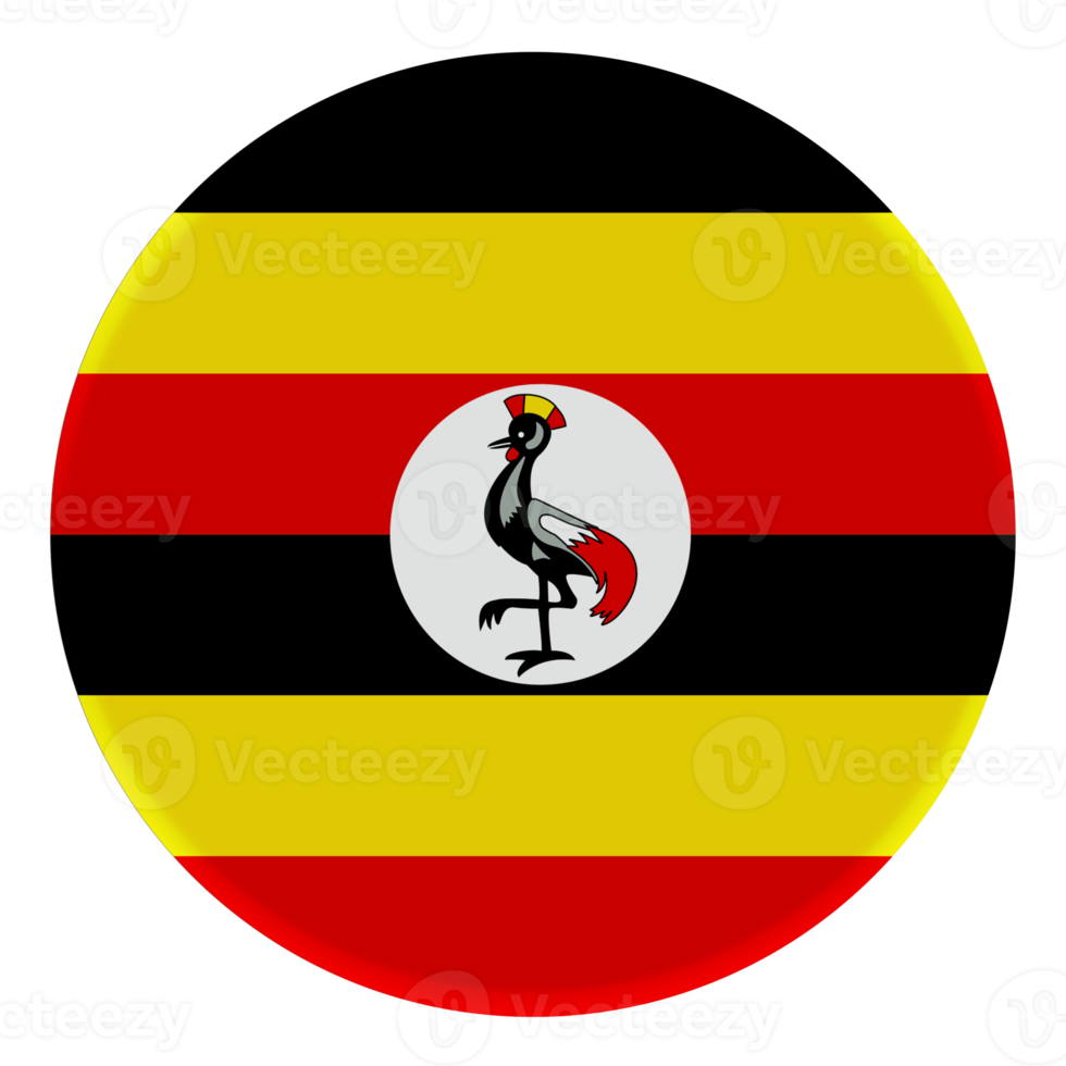 3d bandera de uganda en un círculo de avatar. png