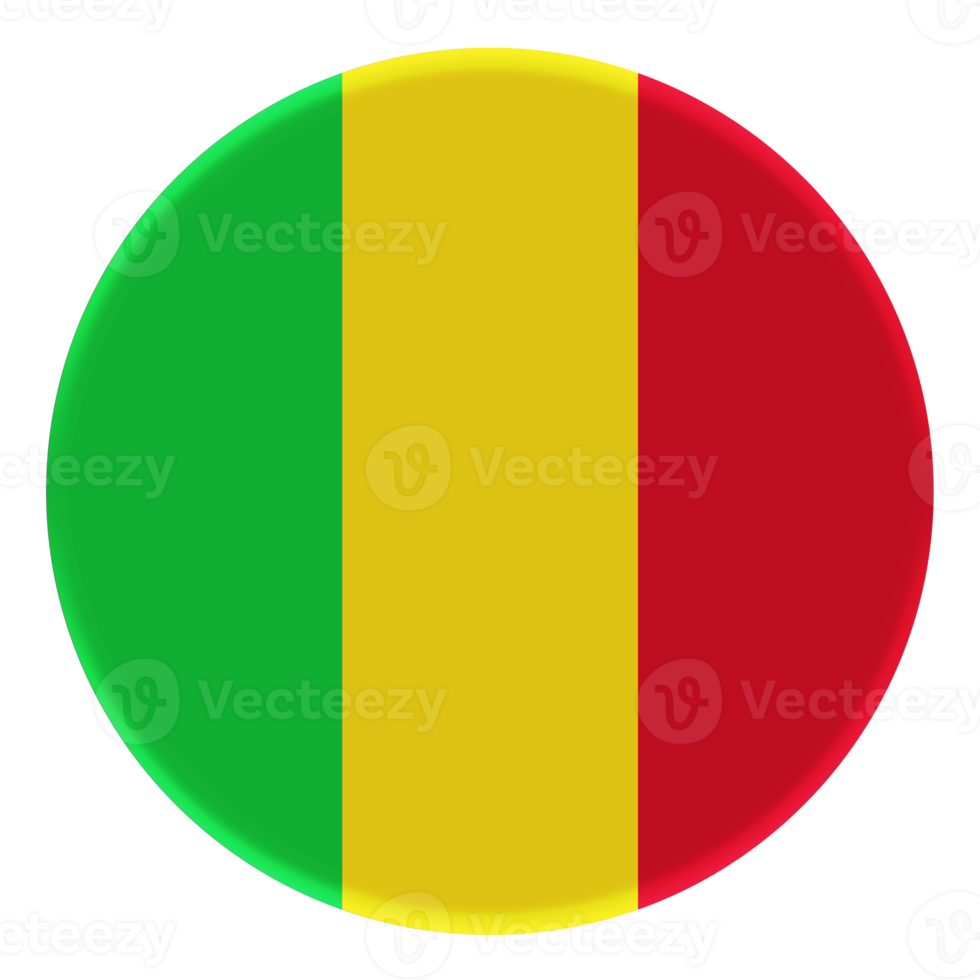 Bandera 3d de Malí en un círculo de avatar. png