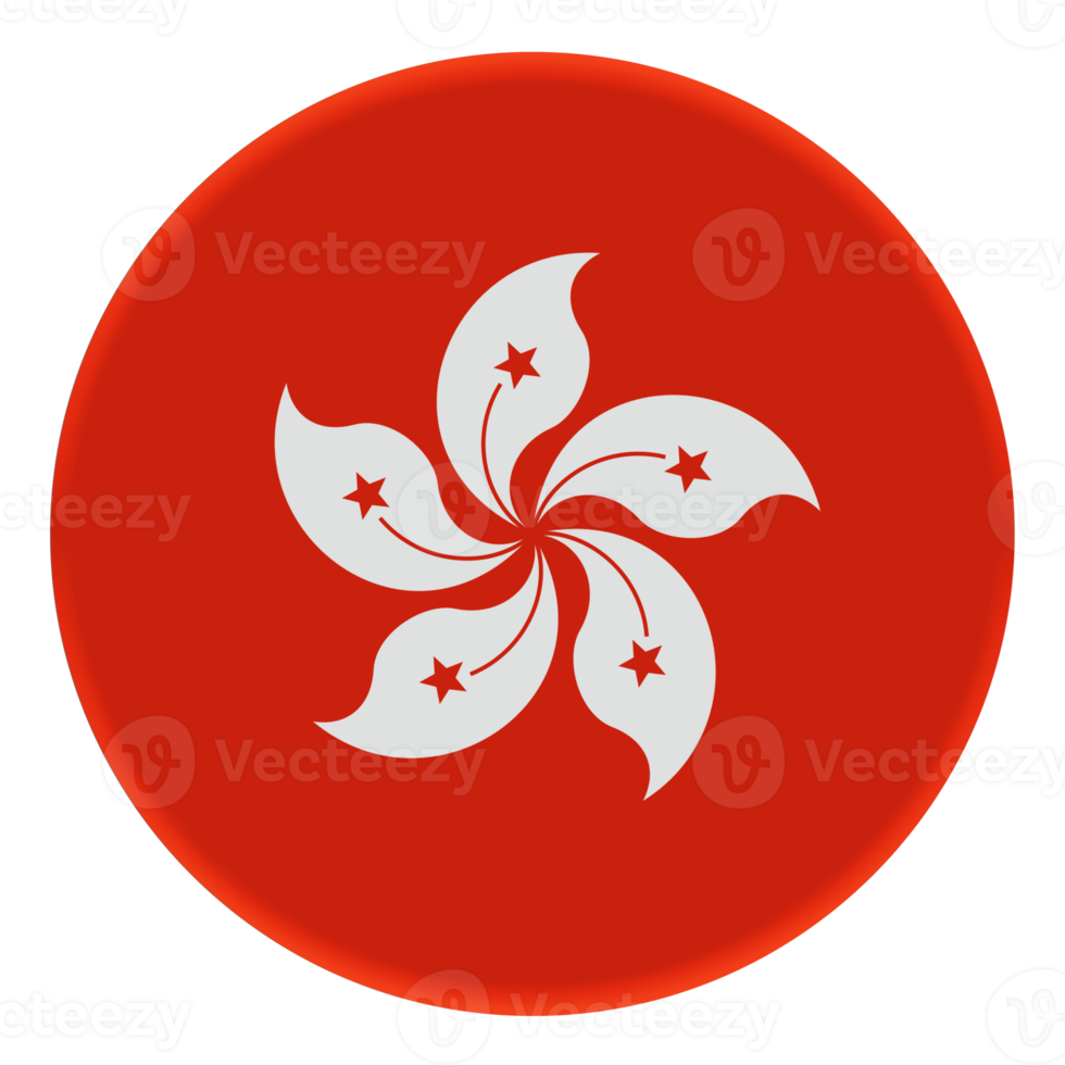 Bandeira 3D de Hong Kong em um círculo de avatar. png