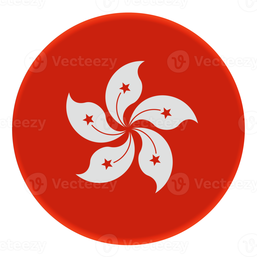 3D Flag of Hong Kong on a avatar circle. png