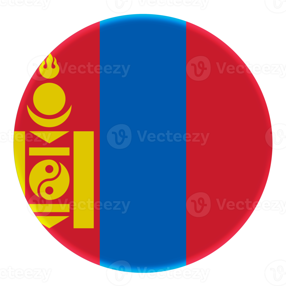 3d bandera de mongolia en un círculo de avatar. png