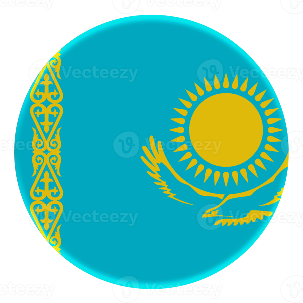 3D Flag of Kazakhstan on a avatar circle. png