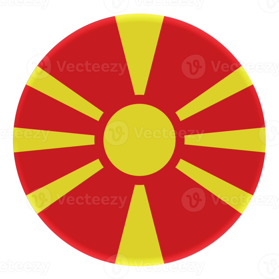 3d bandera de macedonia del norte en un círculo de avatar. png