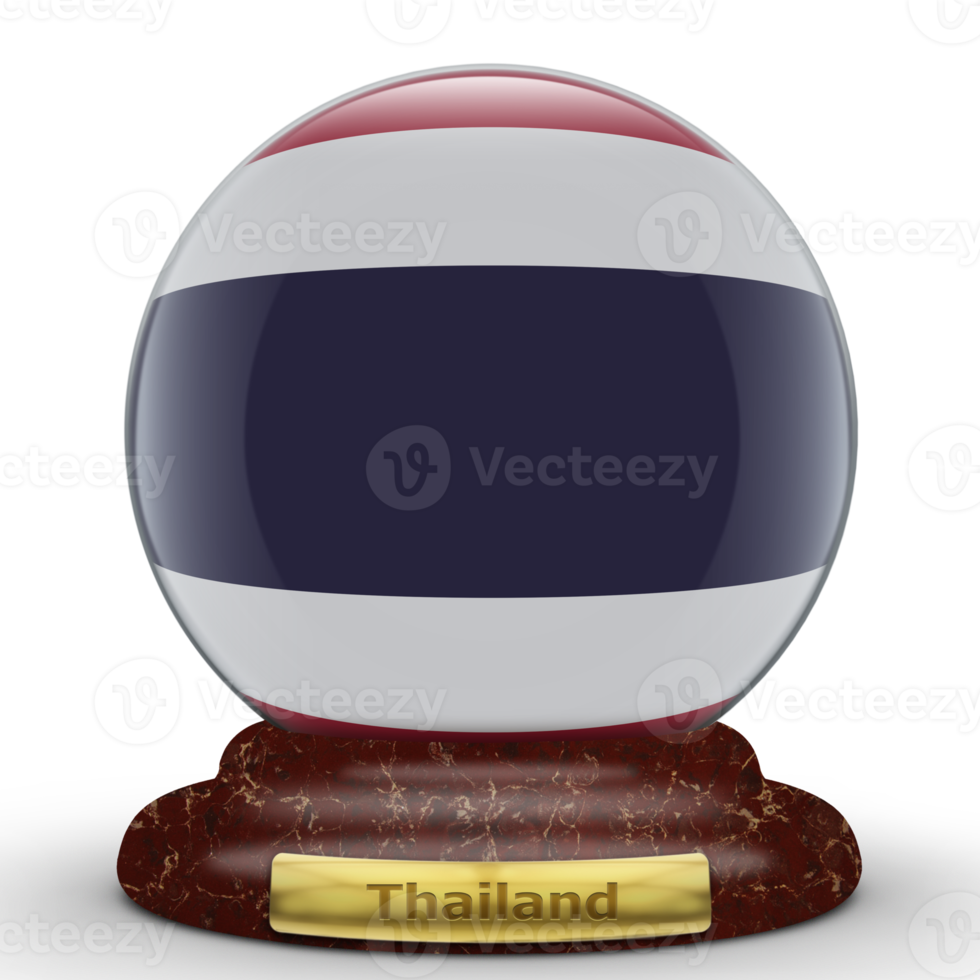 3D Flag of Thailand on globe background. png