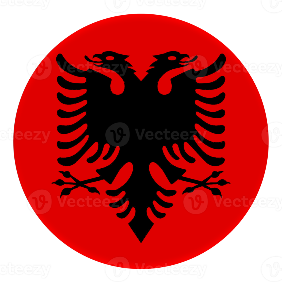 3D Flag of Albania on avatar circle. png