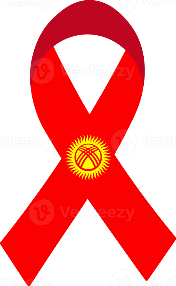 3D Flag of Kyrgyzstan on a fabric ribbon. png