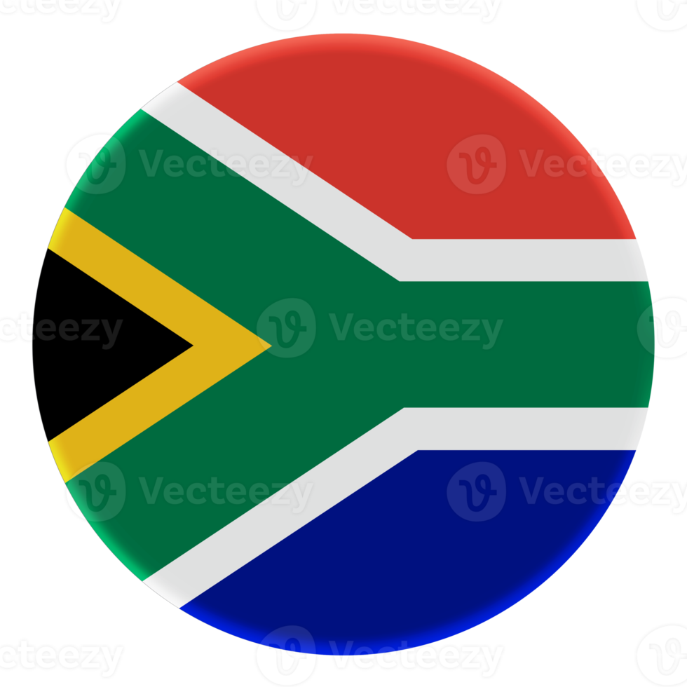 drapeau 3d de l'afrique du sud sur le cercle d'avatar. png