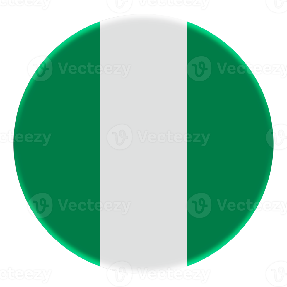 3d bandera de nigeria en un círculo de avatar. png