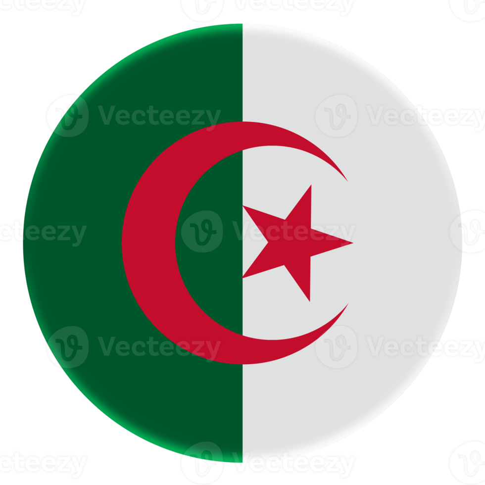 3D Flag of Algeria on avatar circle. png