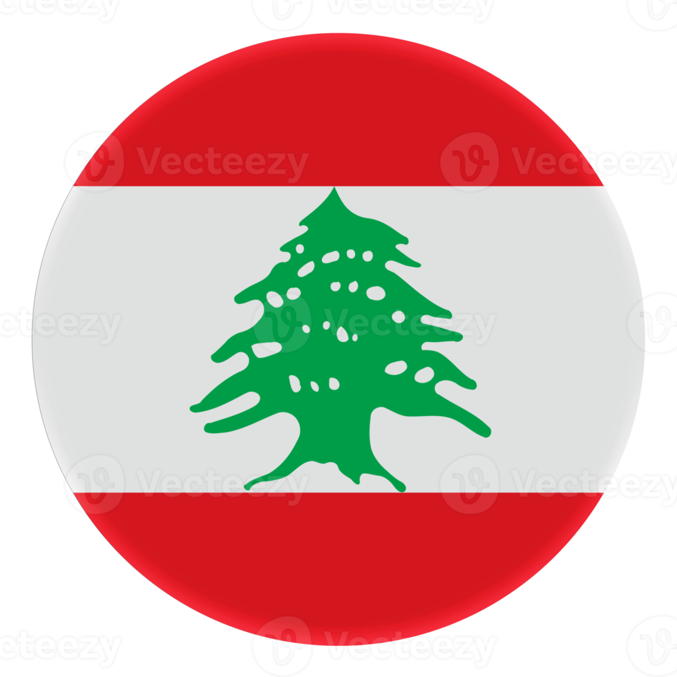 3D Flag of Lebanon on a avatar circle. png