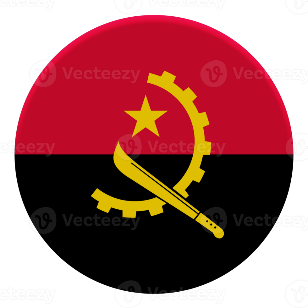 3d flagga av angola på en avatar cirkel. png