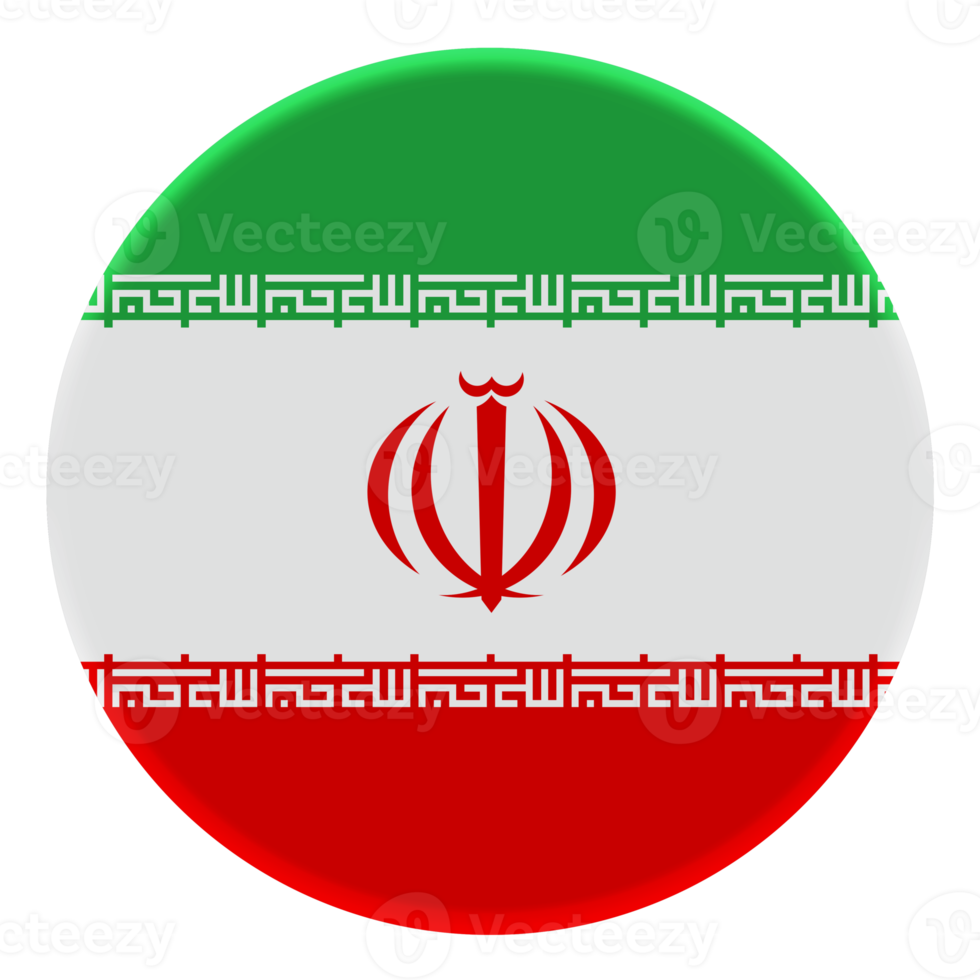 3d bandera de irán en el círculo de avatar. png