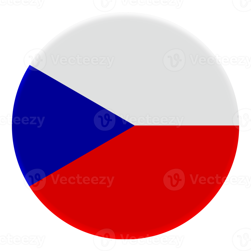 3D Flag of Czech on avatar circle. png