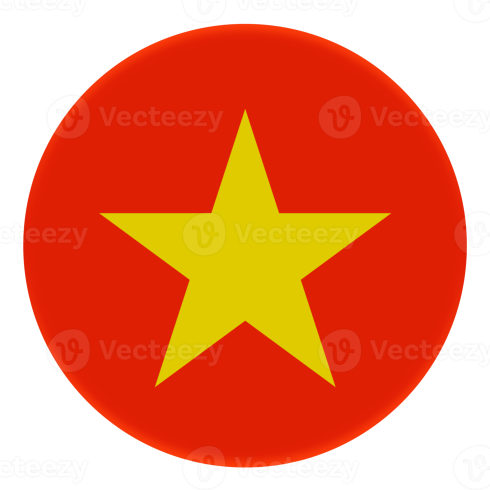 3d flagga av vietnam på avatar cirkel. png