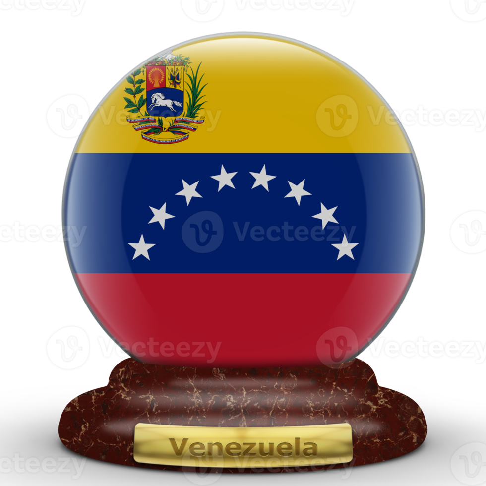 drapeau 3d du venezuela sur un fond de globe. png