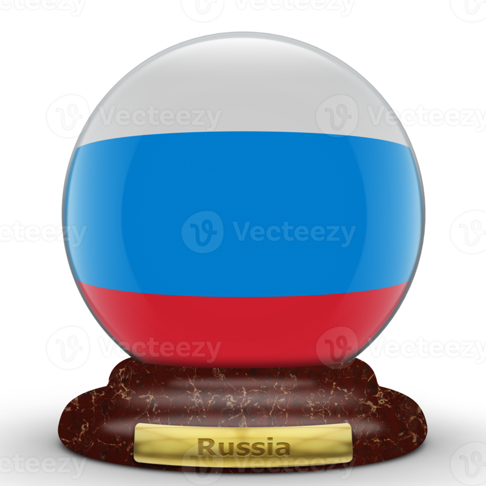 Russia flag in sphere. 3d render 12794352 PNG