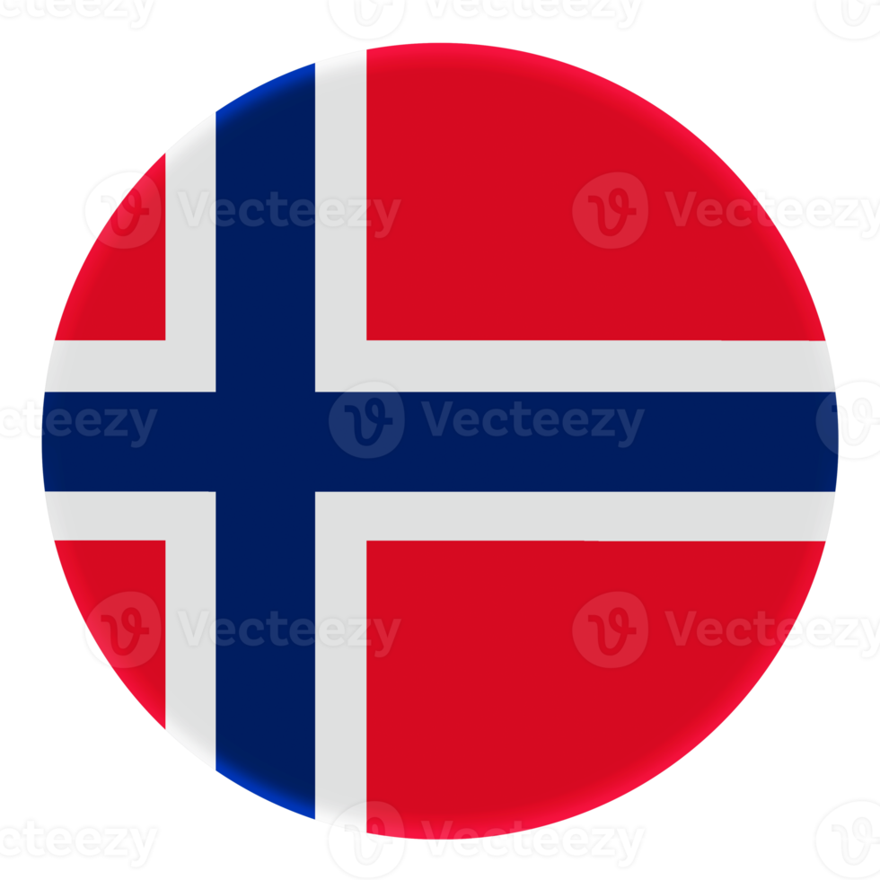 3d flagga av Norge på avatar cirkel. png